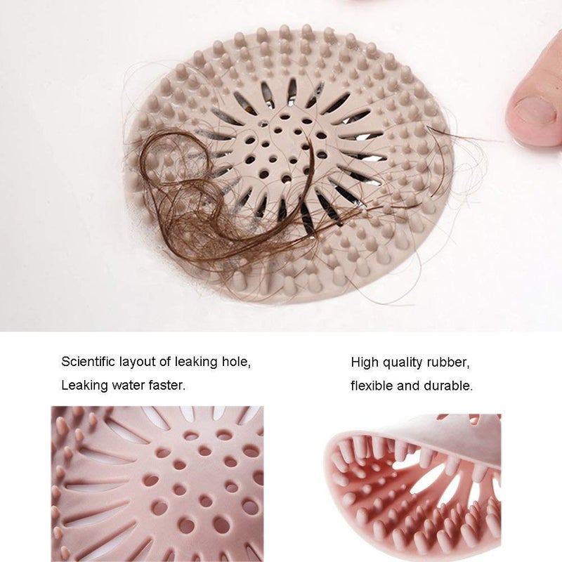 Emoly Silicone Hair Catcher Shower Drain Covers, Easy to Install and Clean Suitï¼ŒUniversal Rubber Sink Strainerfor Bathroom Bathtub and Kitchen (5 Pack) - Image 5